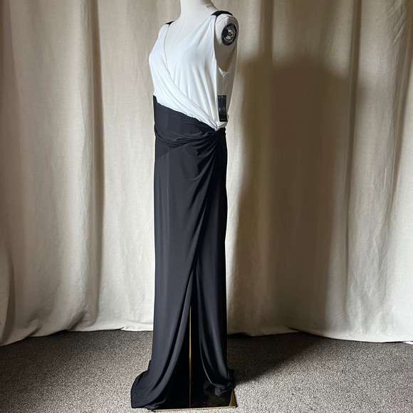 Lauren Ralph Lauren Beaded Colorblock Surplice Gown Dress Sz 14 NWT Formal Maxi - Picture 4 of 8